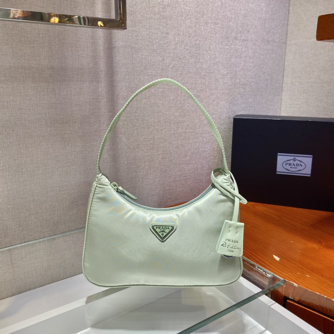 Prada Mini Re Nylon Re Edition 2000 Hobo Bag Handbag Light Green 1NE515